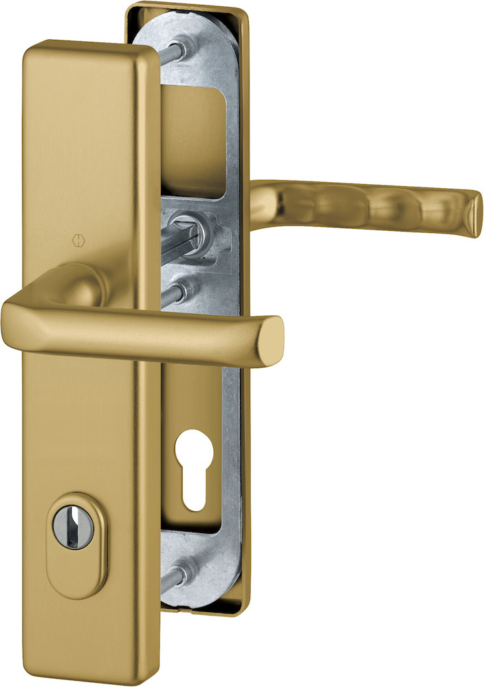 HOPPE® Schutz-Drückergarnitur mit Langschild London 113/2222ZA/2210, 10/92 mm, Aluminium, 3672945