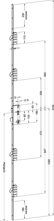 WINKHAUS Mehrfachverriegelung STV U2460 M4, 8/92, Falle Standard, Stahl