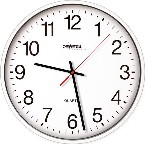 PEWETA Wanduhr Quarzuhr Ku.weiß D.250mm 1,5V arabische Zahlen PEWETA