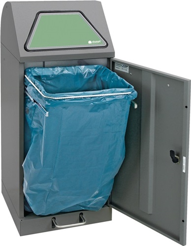 STUMPF Wertstoffsammler 75l H900xB400xT380mm lichtgrau m.Müllsackhalter,m.Trethebel