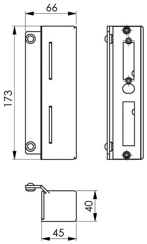 AMF Schließkasten 147V2A-40 f.E-Öffner VA z.Anschweißen AMF