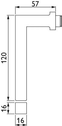 HERMAT Drückerlochteil SQUARE 1835, Edelstahl