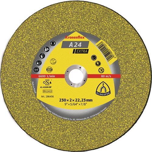 KLINGSPOR Trennscheibe A 24 Extra D230x3mm ger.STA Bohr.22,23mm KLINGSPOR
