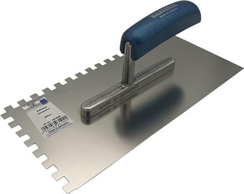 HAROMAC Glättekelle L.280mm B.130mm Buchenholzgriff Zahn 8x8mm rostfr.VA HAROMAC