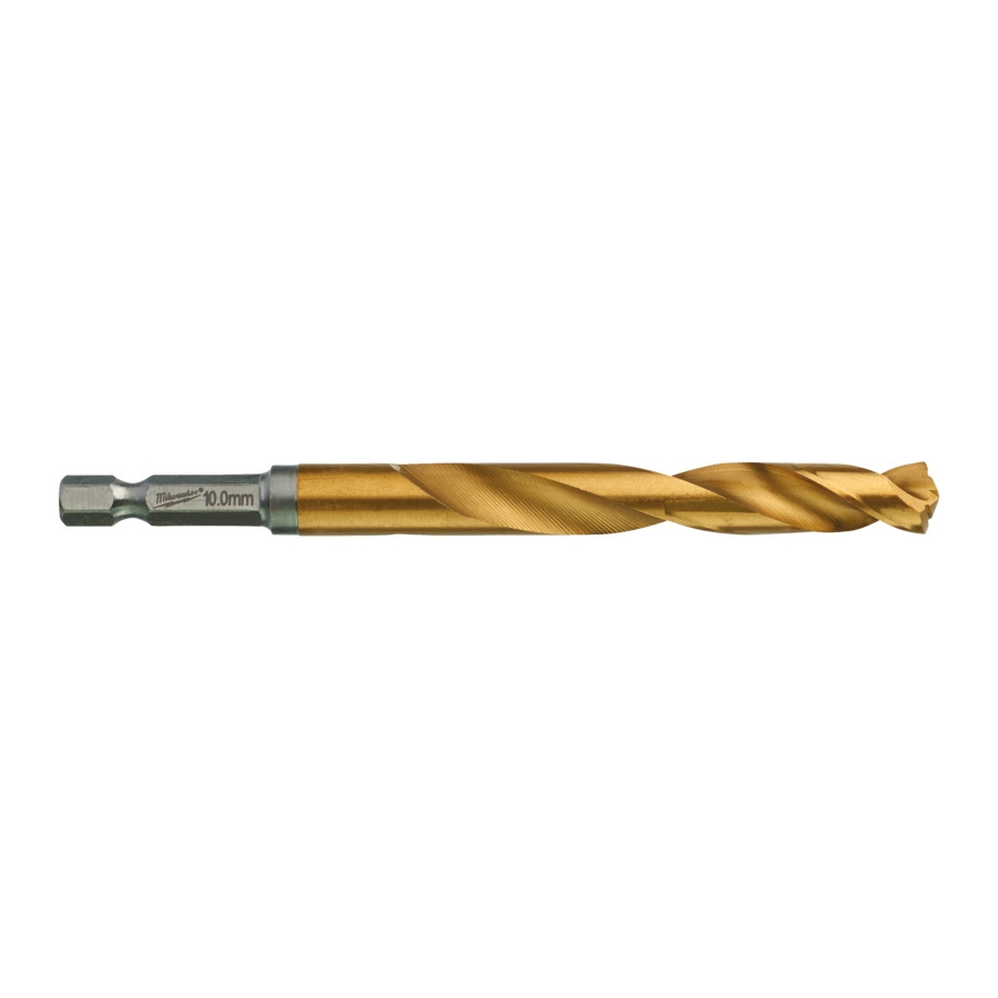 MILWAUKEE 10,0 x 120 mm SHOCKWAVE Metallbohrer HSS-G RED HEX Titan 1/4" 5er Pack