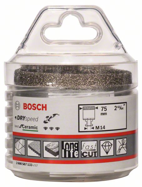 BOSCH Diamanttrockenbohrer Dry Speed Best for Ceramic, 75 x 35 mm