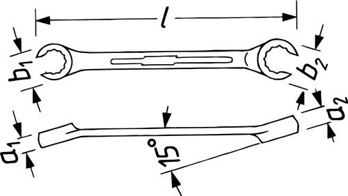 HAZET Doppelringschlüssel 612 30x32mm 300mm HAZET