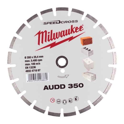 MILWAUKEE für abrasive Materialien Speedcross Diamanttrennscheibe AUDD 350 mm