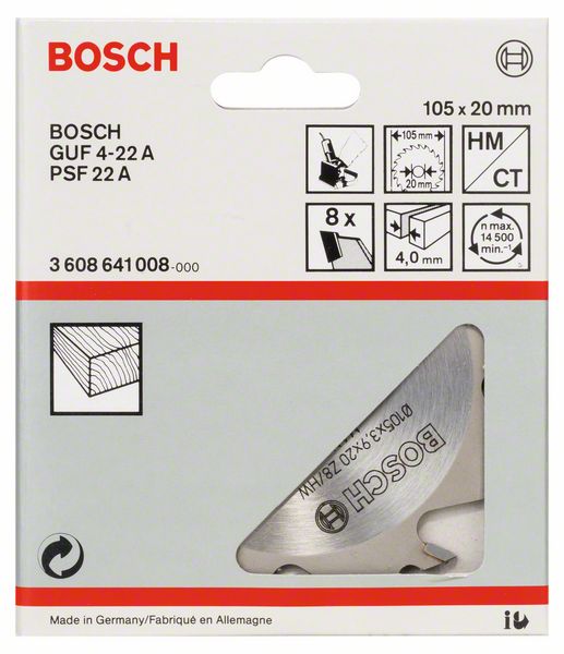 BOSCH Scheibenfräser, 8, 20 mm, 4 mm