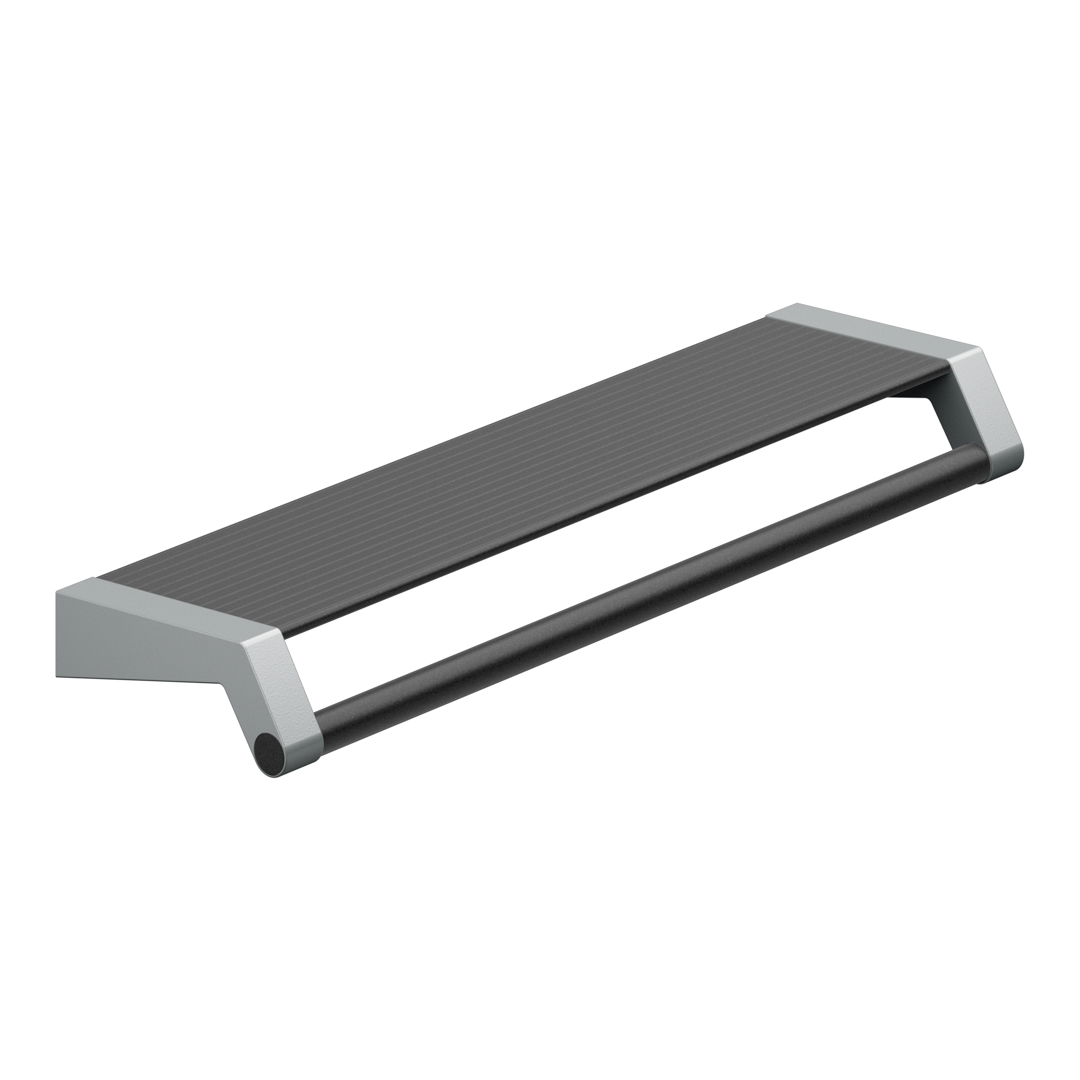KWS Waschtischablage mit Haltegriff A100 Aluminiumgrau / Anthrazitgrau