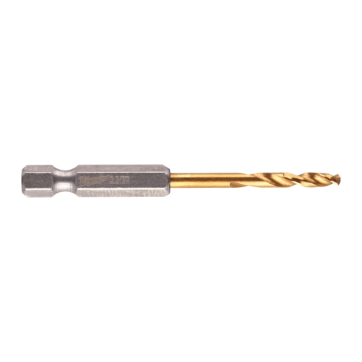 MILWAUKEE 3,3 x 67 mm SHOCKWAVE Metallbohrer HSS-G RED HEX Titan 1/4"