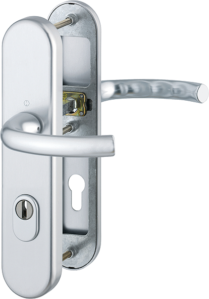 HOPPE® Schutz-Drückergarnitur mit Langschild Tôkyô 1710/3332ZA/3410, 8/72 mm, Aluminium, 3666852