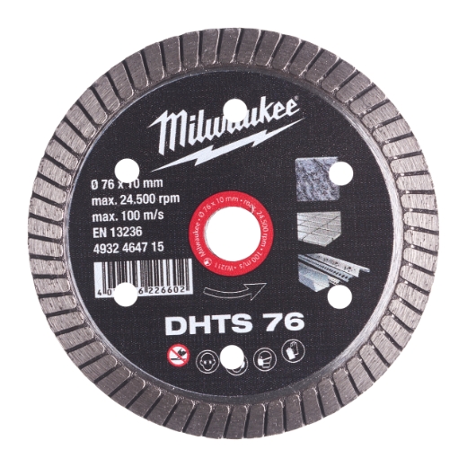 MILWAUKEE für Fliesen Diamanttrennscheibe DHTS 76 mm