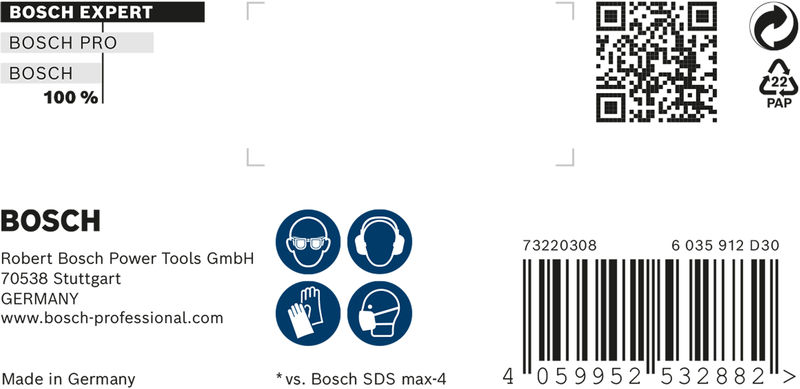 BOSCH EXPERT SDS max-8X Hammerbohrer, 16 x 200 x 340 mm. Für Bohrhämmer