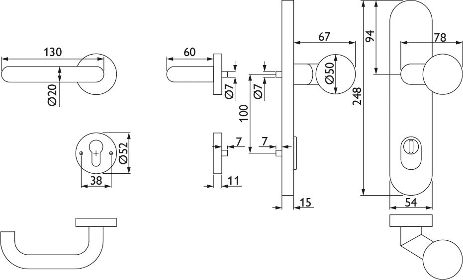 HERMAT Schutz-Kombi-Wechselgarnitur BASIC 01 1801.ROS/2089.KSH/3126, Edelstahl