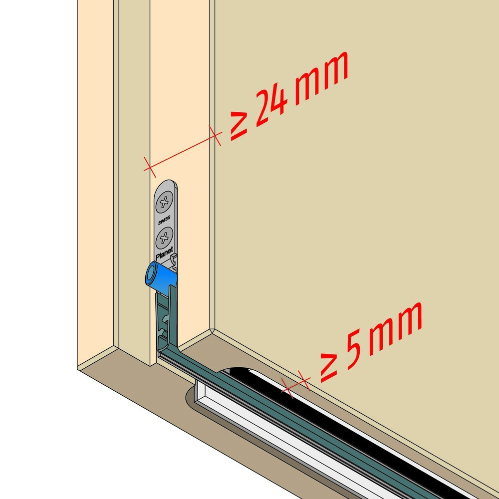 PLANET Türabsenkdichtung MinE-F/S-FH, Silikon 710 mm grau