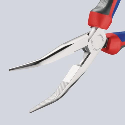 KNIPEX Flachrundzange L.200mm verchr.40Grad gew.Comfort-Griff KNIPEX