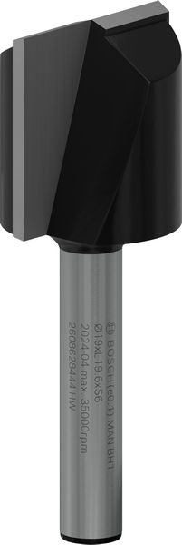 BOSCH Nutfräser Standard for Wood, 6 mm, D1 19 mm, L 19,5 mm, G 51 mm