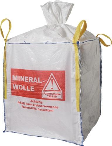 Transportsack Big Bag L.900mm B.900mm H.1100mm Trgf.150kg Aufdruck:Mineralwolle