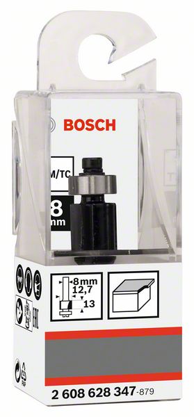 BOSCH Bündigfräser Standard for Wood, 8 mm, D1 12,7 mm, L 13 mm, G 56 mm