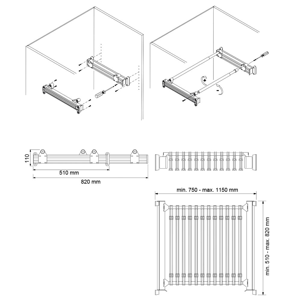 AMBOS Hosenhalter verstellbar 12 Kleiderbügel