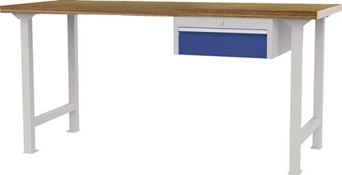 Nordwest Werkbank B2000xT750xH790-1140mm Buche-Multiplex lichtgrau/signalblau 1Schubl.