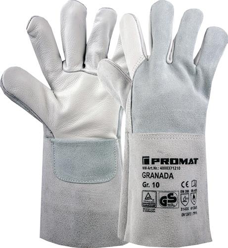 PROMAT Schweißerhandschuhe Granada Gr.10 grau EN 388/407/12477 6PA
