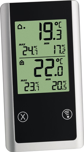 TFA Funkthermometer Joker Messber.auß.-50 b.70GradC/ in.0 b.50GradC H152xB82xT72mm
