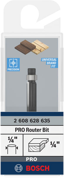 BOSCH Bündigfräser 1/4", D1 6,35 mm, L 12,7 mm, G 54 mm