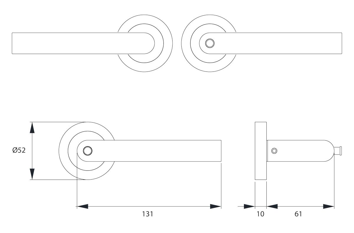 KARCHER DESIGN ER28 BCL 71 - Rhodos mit Privacy Funktion, DIN Links in Farbe Edelstahl matt, Edelstahl