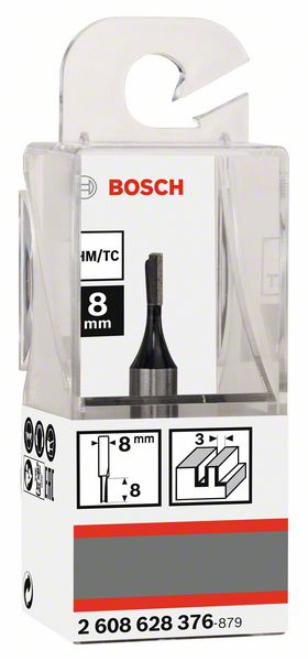 BOSCH Nutfräser Standard for Wood, 8 mm, D1 3 mm, L 8 mm, G 51 mm