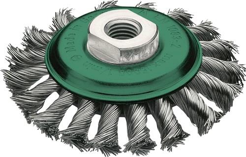 LESSMANN Zopfkegelbürste D.115mm Gew.Drahtstärke 0,5mm VA 12mm 15000min-¹ LESSMANN