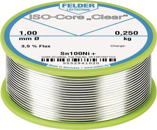 FELDER Lötdraht ISO-Core® Clear 1mm 250g Sn100Ni+ FELDER