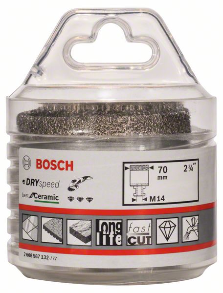 BOSCH Diamanttrockenbohrer Dry Speed Best for Ceramic, 70 x 35 mm