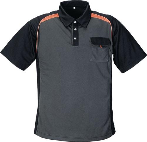 TERRAX Herrenpoloshirt Gr.M dunkelgrau/schwarz/orange TERRATREND