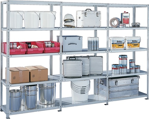 META Schraubregal H2000xB1000xT300mm Grundregal verz.silber Trgf.100kg