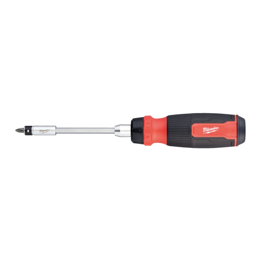 MILWAUKEE inkl. 13 Wende-Bits PH/PZ/TX/SL/HEX Multi-Bit Schraubendreher mit Ratschenfunktion 27 in 1