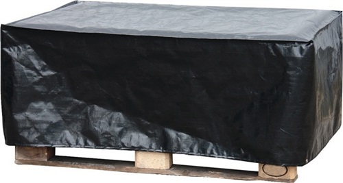 WERTH Palettenabdeckhaube PE-Gewebefolie schwarz L1250xB850xH500mm o.Reißverschluss