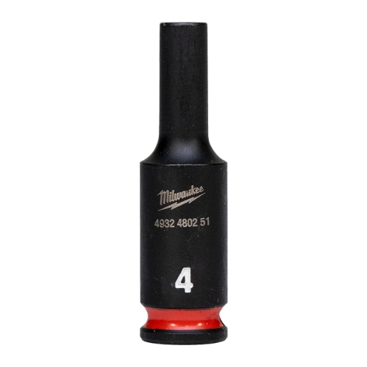 MILWAUKEE 4 x 50 mm SHOCKWAVE Schlagnuss 1/4" lang
