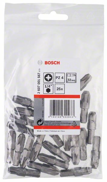 BOSCH Schrauberbit Extra-Hart PZ 4, 32 mm, 25er-Pack