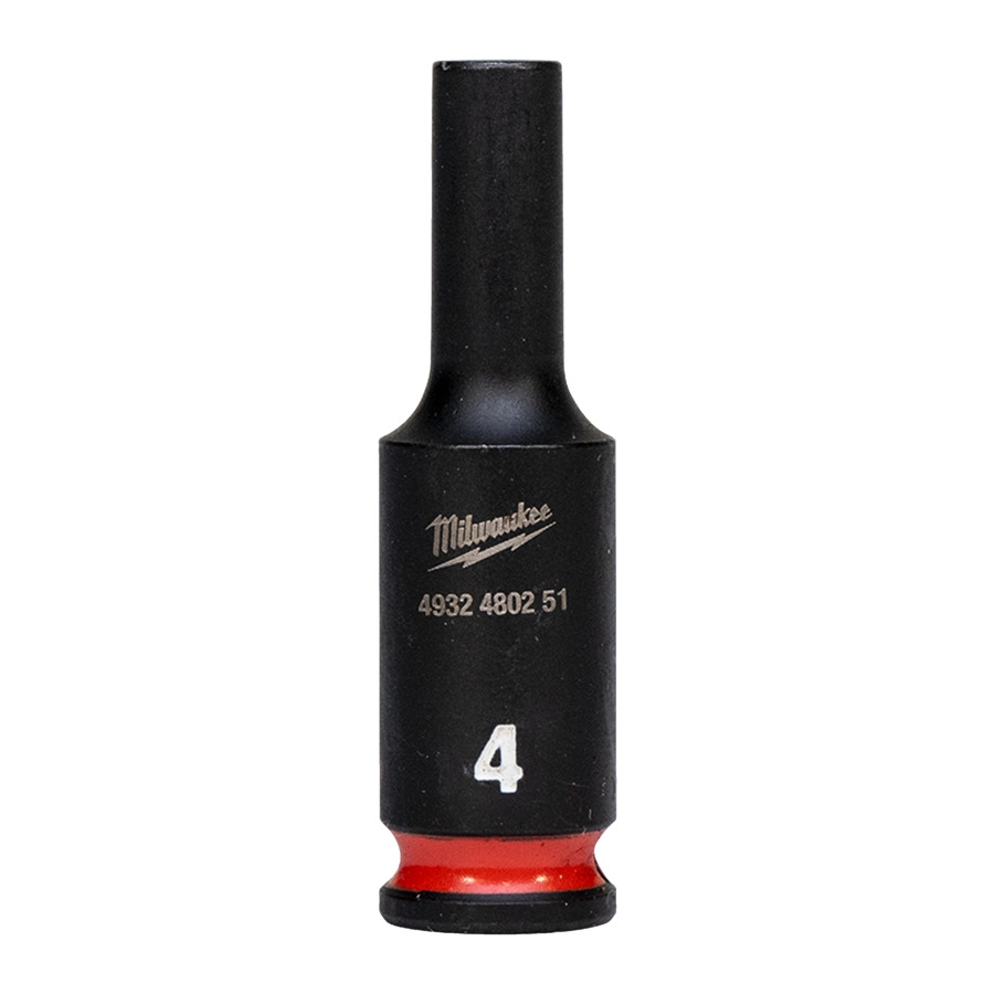 MILWAUKEE 4 x 50 mm SHOCKWAVE Schlagnuss 1/4" lang