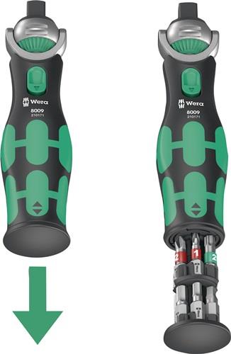 Schwenk- u.U.-Knarre 8009 Zyklop Pocket Set 1 3/8Zoll+1/4 Zoll 72 Z.WERA Schwenk- u.U.-Knarre 8009 Zyklop Pocket Set 1 3/8Zoll+1/4 Zoll 72 Z.WERA