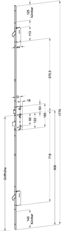 WINKHAUS T-LE UG24125 L03/45 92/8 M2GR, WINKHAUS T-LE UG24125 L03/45 92/8 M2GR,