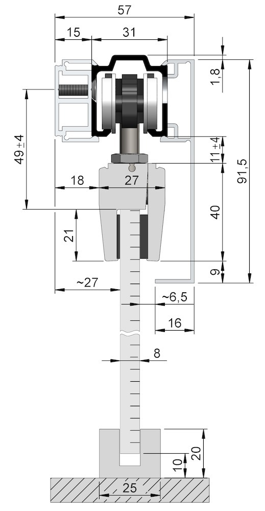 HELM Abdeckkappe 53/73, für Abstandsprofil, einseitig