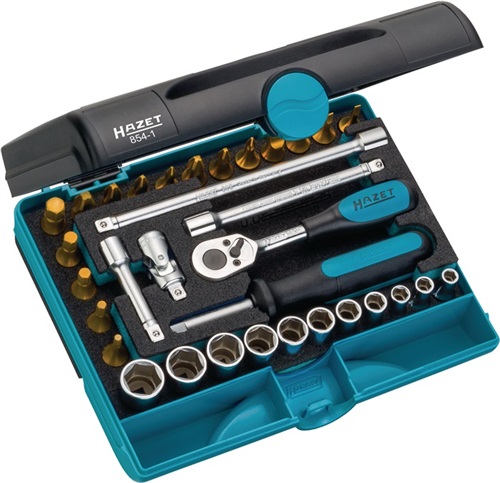 HAZET Steckschlüsselsatz 854T 33-tlg.1/4 Zoll SW 5-14mm Z.90 6KT HAZET HAZET Steckschlüsselsatz 854T 33-tlg.1/4 Zoll SW 5-14mm Z.90 6KT HAZET