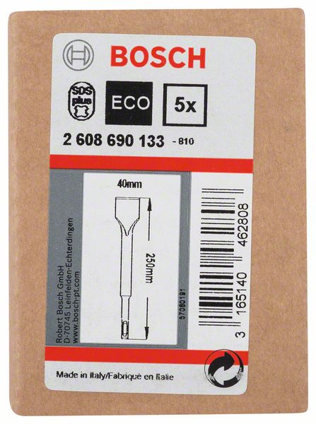 BOSCH Spatmeißel mit SDS plus-Aufnahme, 250 x 40 mm, 5er-Pack