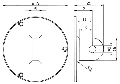 KÄFER Ösenrückwand f.Außenring-D.58mm z.Messuhren KÄFER