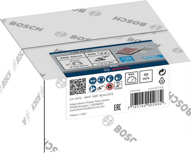 BOSCH Schleiftopf, konisch-Stein/Beton 90 mm, 110 mm, 55 mm, 60