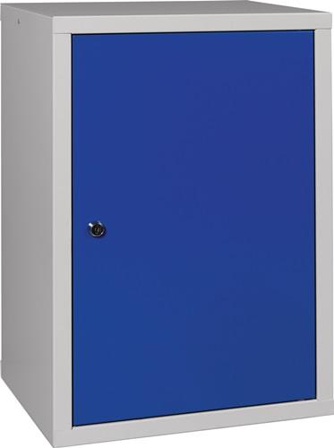 Hängeschrank H600xB400xT300mm Vollblech,1 BD Stahlbl.lichtgrau/enzianblau