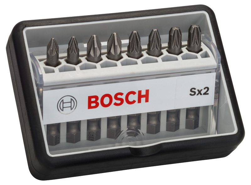BOSCH Schrauberbit-Set Robust Line Sx Extra-Hart, 8-teilig, 49 mm, PZ